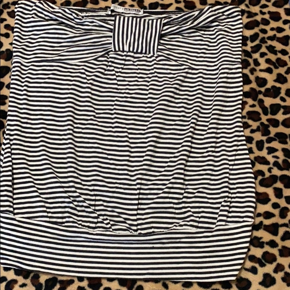 Strapless striped blouse